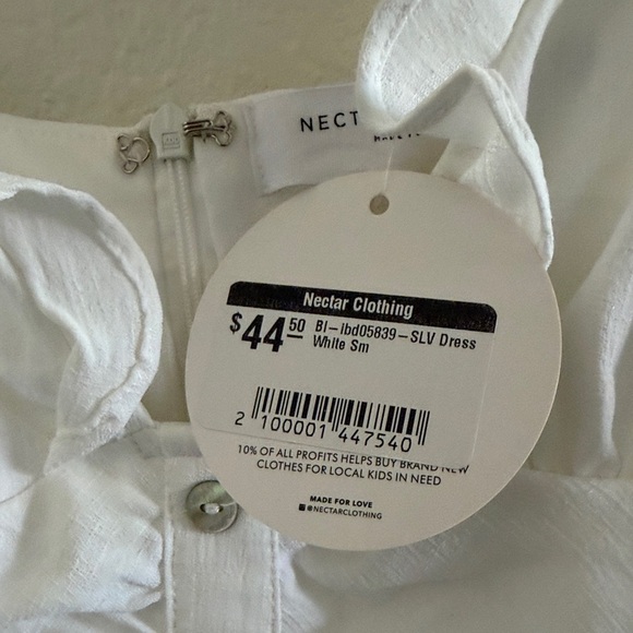 White Ruffle-Trim Button-Front Mini Dress - Picture 8 of 8